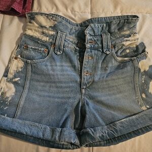 Ser. O. Ya paper bag denim cass shorts Olympia bleached
